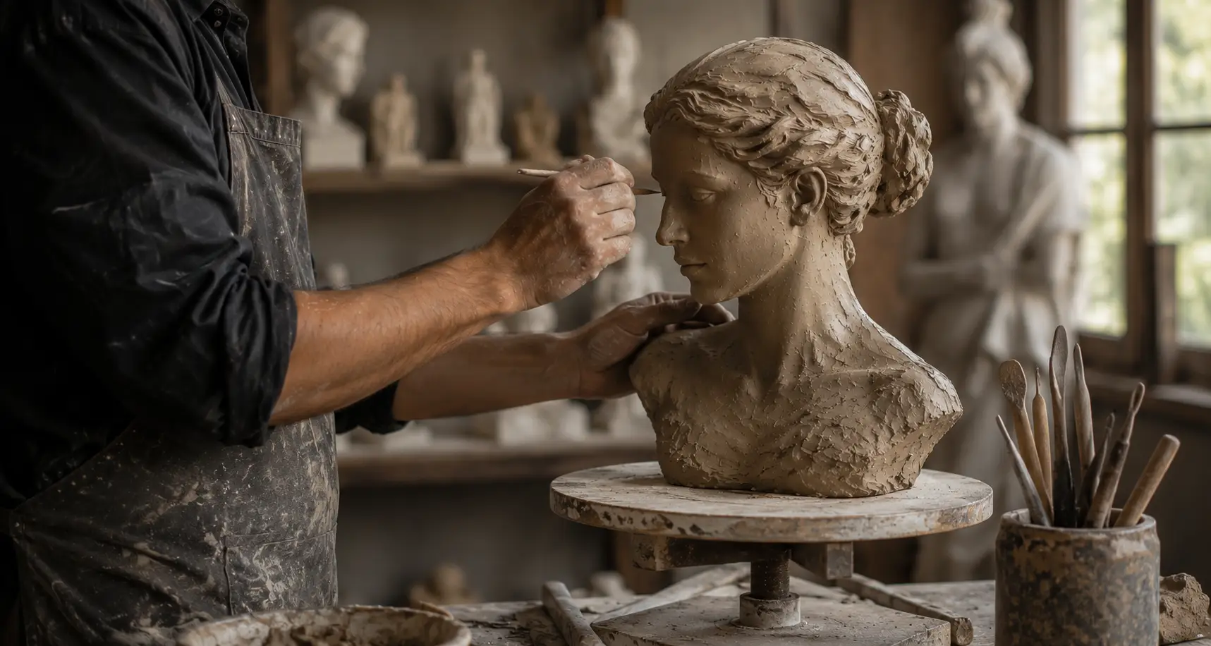 Handcrafted statue artwork